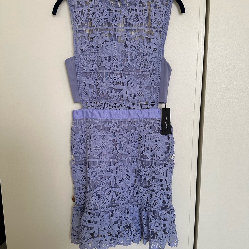 Elegant lilac Crochet Dress